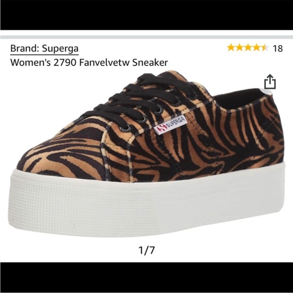 Superga Black and Brown Sneakers with Platform Sole - Picture 1 of 2